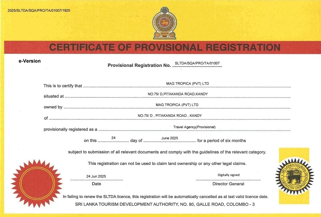 COPR Certification Of Provisional Registration